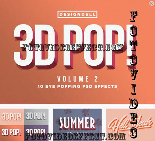 3D POP! Photoshop Effects Vol. 2 - 5485156