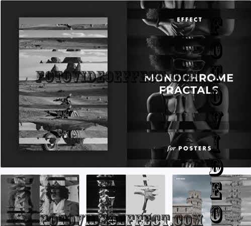 Monochrome Fractals Poster Effect - 7354663