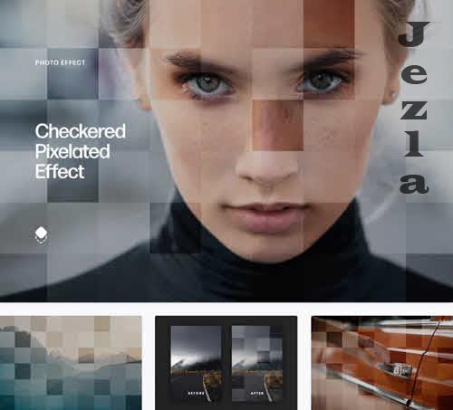Checkered Pixelated Effect - 7405734