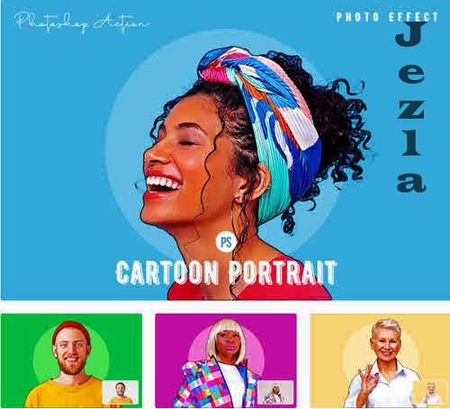 Cartoon Portrait Photoshop Action - SXNT8WA
