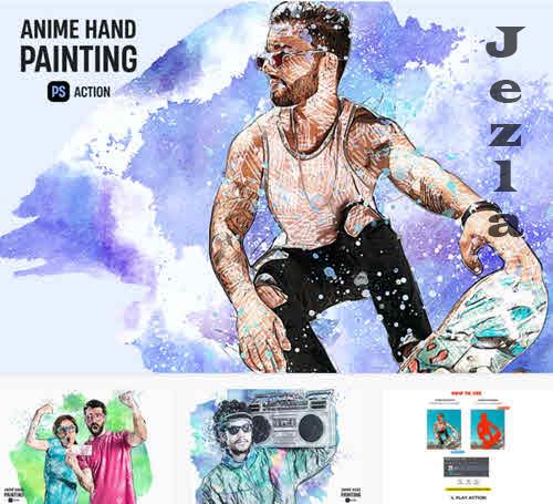 Anime Hand Painting Photoshop Action