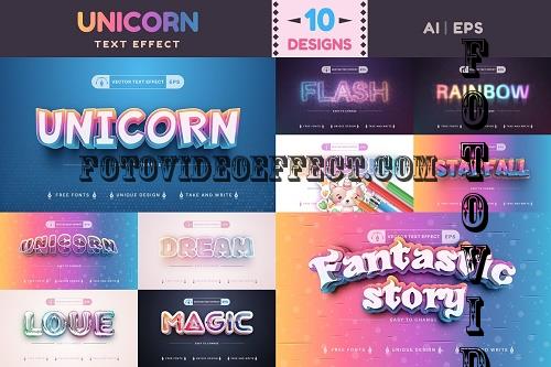 Set 10 Unicorn Editable Text Effects - 7415367