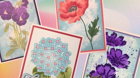 Floral Card Techniques With Colour Layer Stencils