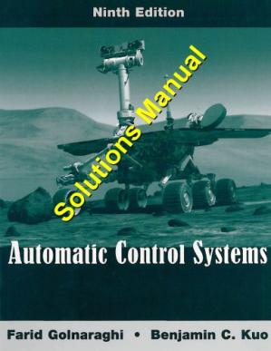 Automatic Control Systems, 9th Edition (Solutions Manual)
