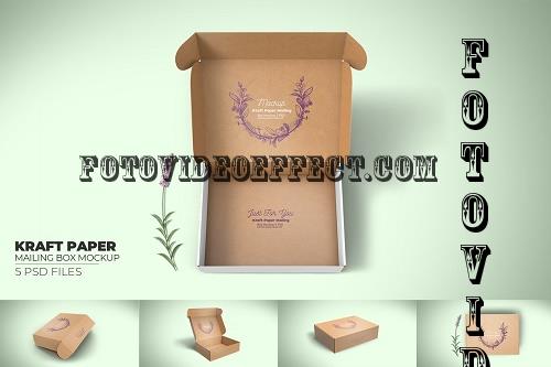 Kraft Paper Mailing Box Mockup - 7412603