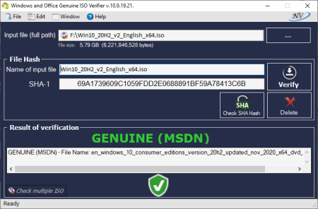 Windows and Office Genuine ISO Verifier 11.10.30.22