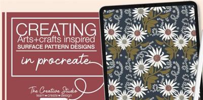 Creating Vintage Arts + Crafts Era Inspired Surface Pattern Designs in Procreate