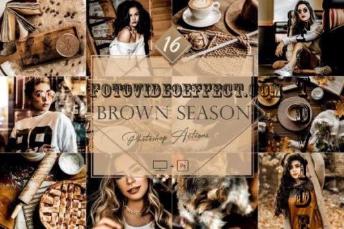 16 Photoshop Actions, Brown Season Ps