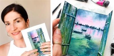 Create Unique Watercolors : Magical Lift-the-Flap Door and Seascape Painting