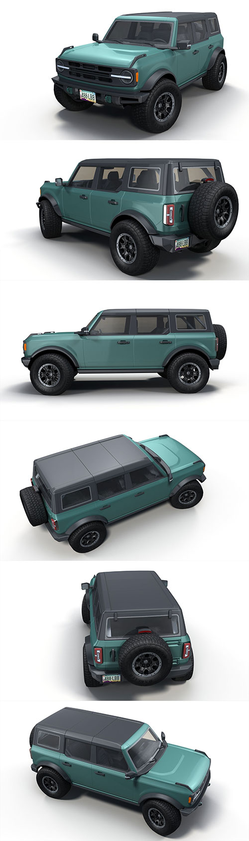 Ford Bronco 2021 Low-poly 3D Model