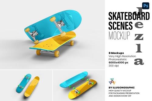 Skateboard Mockup Scenes - 8 views - 7438545 Skateboard Mockup Scenes - 8 views - 7438545