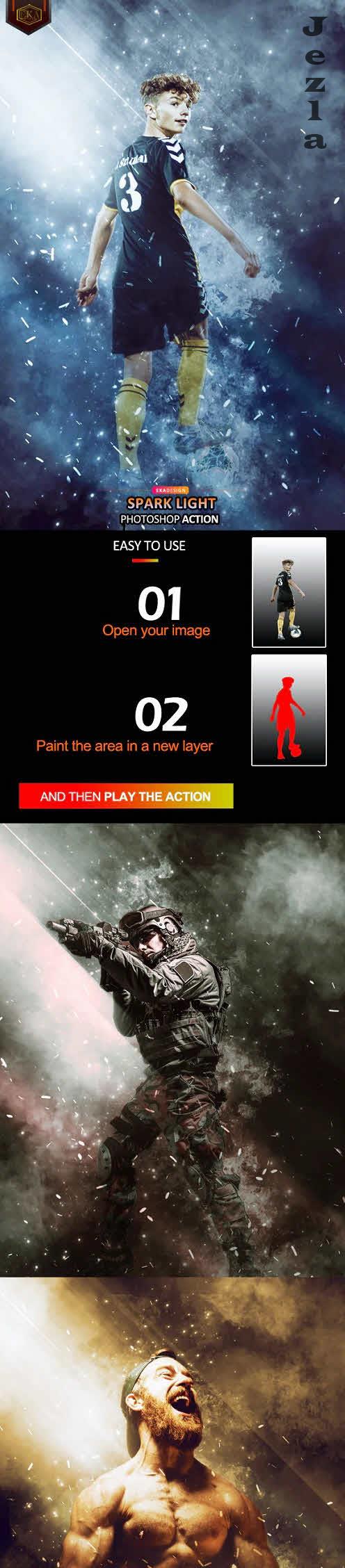 Spark Light Photoshop Action - 36142979