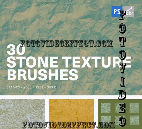 30 Stone Texture Photoshop Brushes