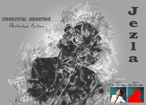 Charcoal Drawing Photoshop Action - 7436787 Charcoal Drawing Photoshop Action - 7436787