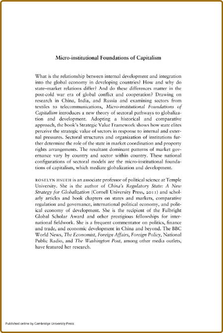 Micro-institutional Foundations of Capitalism - Sectoral Pathways to Globalization... 7091c543a9731f9b6671d7ad6f810e0e