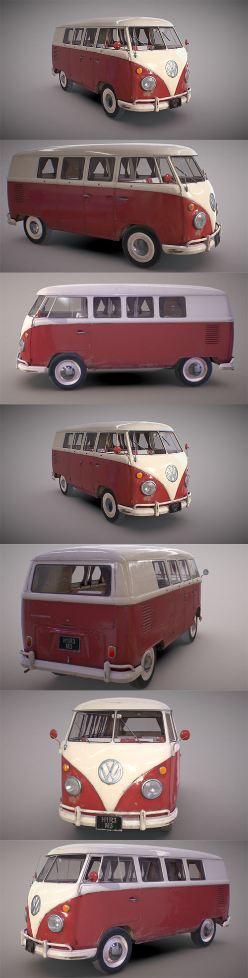 Combi Volkswagen Transporter T1 3D Model