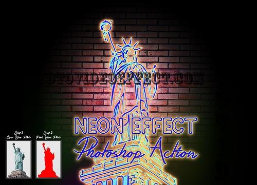 Neon Effect Photoshop Action - 7440077