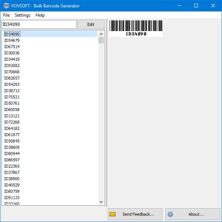 VovSoft Bulk Barcode Generator 1.0