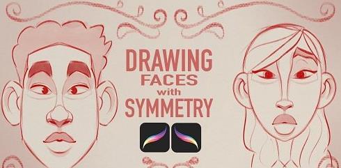 Drawing Faces with Symmetry Tool in Procreate