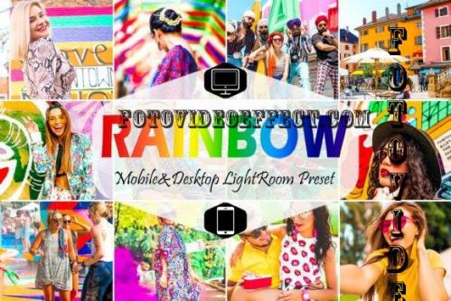 12 Rainbow Mobile & Desktop Lightroom Presets, Colorful - 2001223