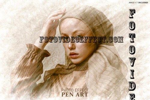 Pen Art Photo Effect Psd 2