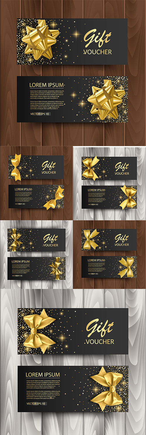 Set of gift voucher card template advertising or sale