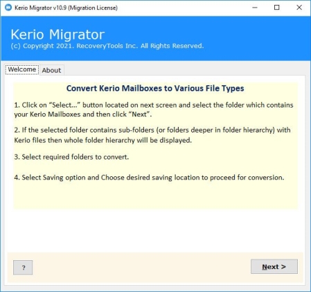 RecoveryTools Kerio Migrator 11.6