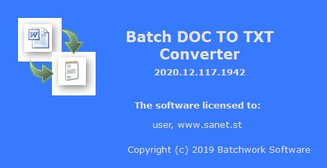 Batch DOC to TXT Converter 2022.14.731.2152 4fdd99da4bfbfec3fe7678b9cf772bba