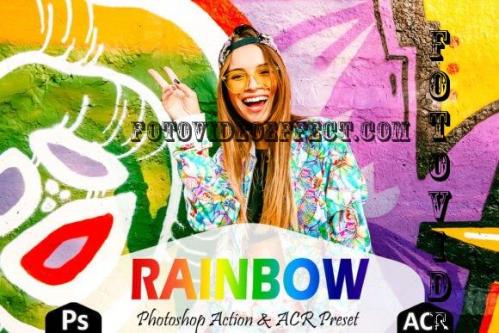 12 Rainbow Photoshop Actions And ACR Presets, Colorful - 2002532