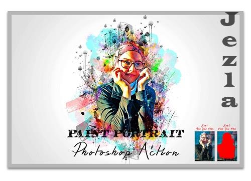 Paint Portrait Photoshop Action - 7470554