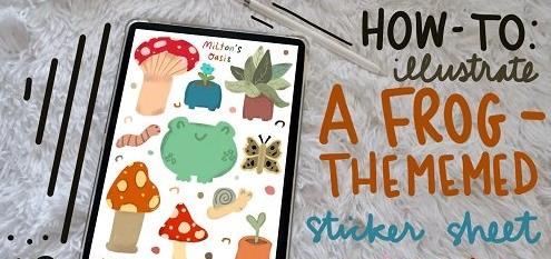 How To Illustrate A Frog-Themed Sticker Sheet In Procreate