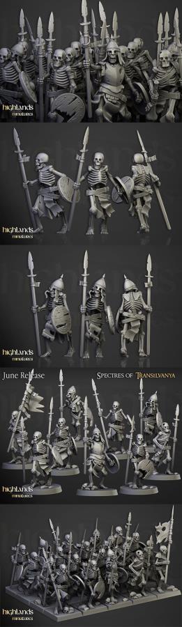 Skeleton Warriors Unit - Highlands Miniatures 3D Print