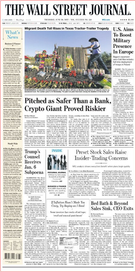 The Wall Street Journal - Vol  279 No  150 [30 Jun 2022]