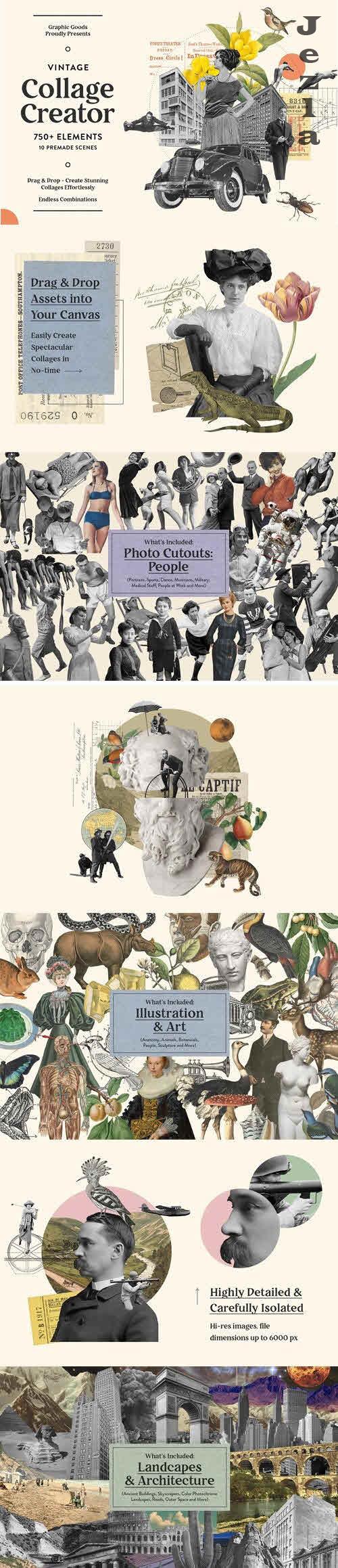 Vintage Collage Creator 750+ Assets - 5916310