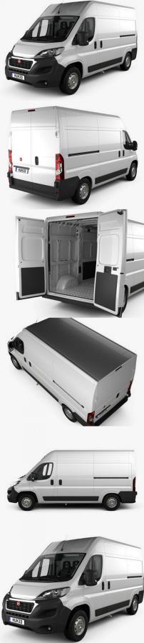 Fiat Ducato Panel Van L2H2 with HQ interior 2014 3D Model