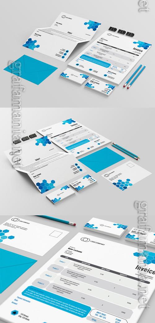 Stationery Layout Set with Hexagonal Design 207333342