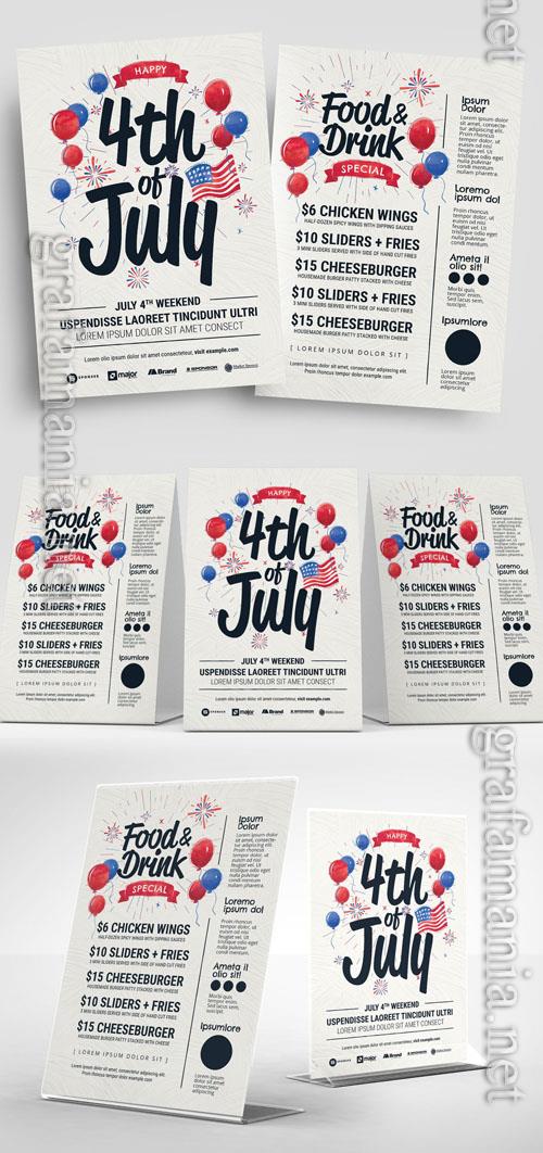 4Th of July Flyer Layout with Balloon Illustrations 326496654