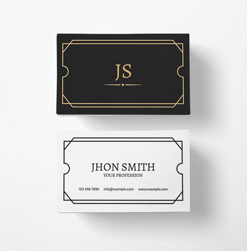 Art Deco Bordered Business Card Layout 219459758