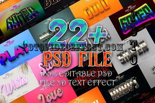 3D Text Effect Style PSD Bundle - 22 Premium Graphics