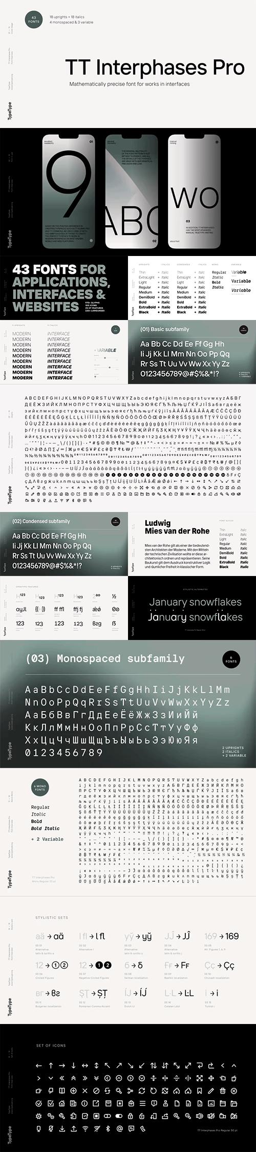 TT Interphases Pro font family