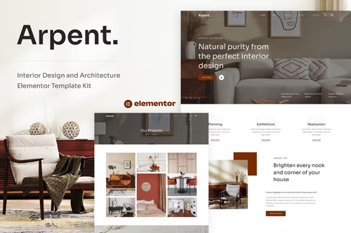 ThemeForest - Arpent - Interior Design and Architecture Elementor Template Kit 38340603
