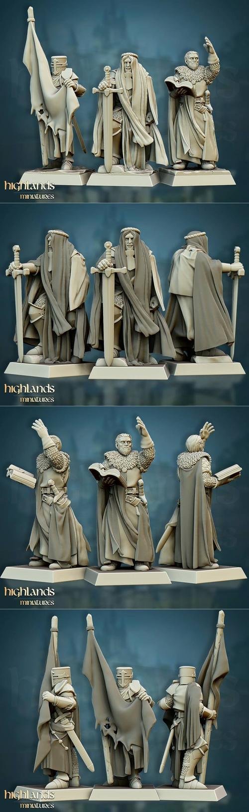 Highlands Miniatures - Crusaders Command Group 3D Print