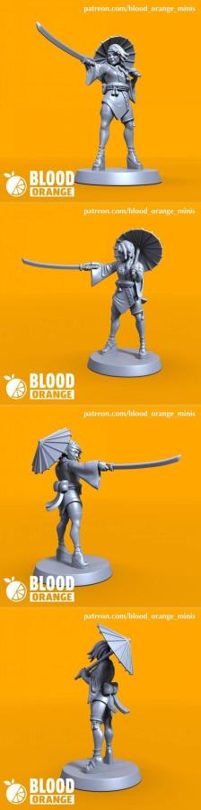 Kunoichi - Blood Orange Miniatures - Bonus Mini 3D Print