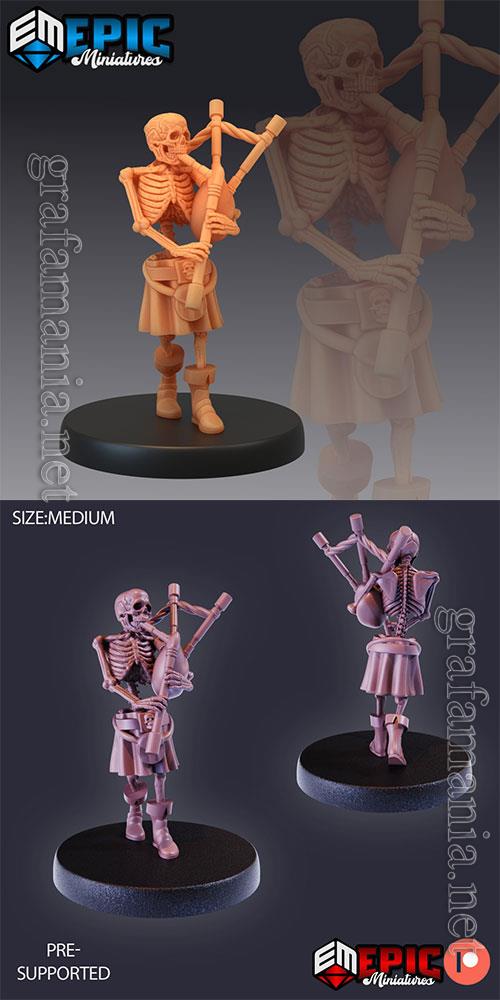 Skeleton Musician Bagpipes 3D Print