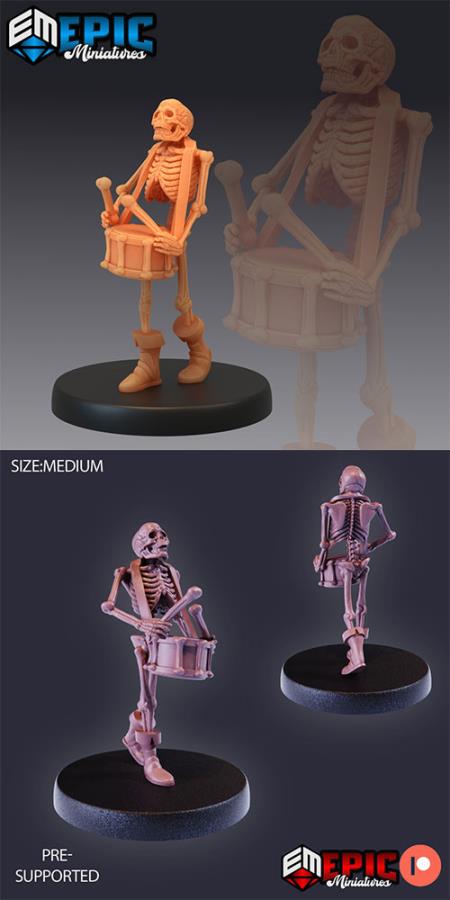 Skeleton Musician Drums 3D Print