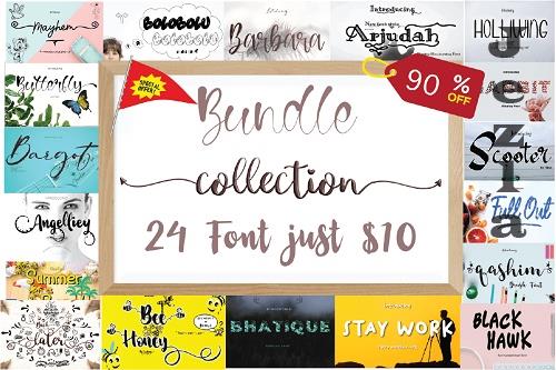 Font Bundle - 24 Premium Fonts