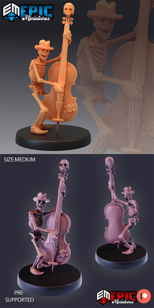 Skeleton Musician Double Bass 3D Print