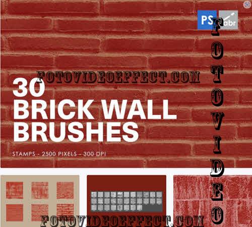 30 Brick Wall Photoshop Stamp Brushes - GGS6RY3
