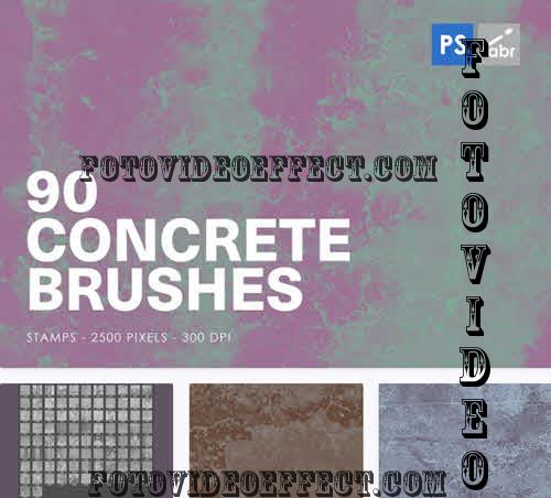 90 Concrete Texture Photoshop Stamp Brushes - JZBXH2C