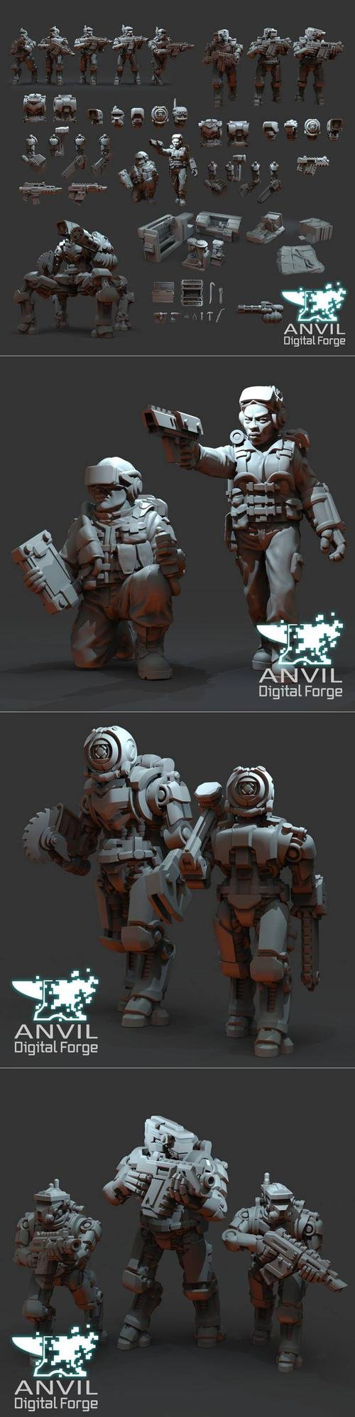 Anvil Digital Forge - Regiments and Exo-Lord Automata 3D Print